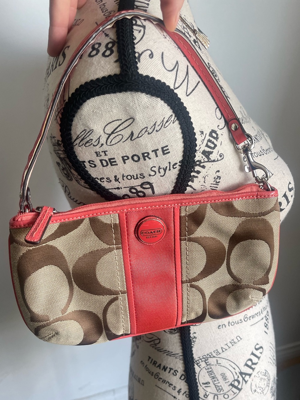 Coach Y2K Mid 2000’s Signature Stripe Demi Pouch/Wristlet